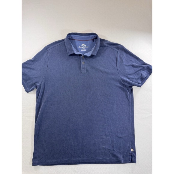 Tommy Bahama Other - Tommy Bahama Palmetto Paradise Mens Polo Large Modal Tencel Blend Textured Blue